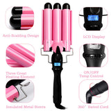 Triple Barrel Hair Curling Iron Perm Splint Ceramic Hair Curler Tongs Hair Crimper Iron Hair Waver Styling Curling Wand Tool