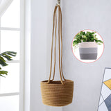 Space Saving Living Room Plant Holder Planter Storage Organizer Balcony Home Decor Hanging Basket Hand Woven Wall With Long Rope