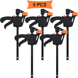 4 inch 3/4/5pcs Woodworking Bar F Clamp Clip Hard Grip Quick Ratchet Release DIY Carpentry Hand Vise Tool