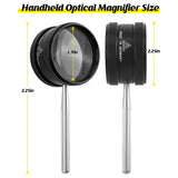 35X Handheld Optical Magnifying Glass - Detachable Metal Dual Lens Loupe High Definition Mini Portable Pocket Loupe