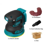 Brushless Electric Grinding Machine Electric Sander for Makita Battery 18V 21V Sanding Machine Plate Mill  9Pcs/set