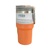 600ml Tyeso Tumbler Coffee Cup Stainless Steel Vacuum Thermal Straw Cups Insulated Mug Cold Storage Ice Large Capacity Leakproof