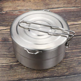 1.5L Stainless Steel Lunch Case with Storage Bag Camping Pot Outdoor Lunch box for Backpacking Hikiing Fishing