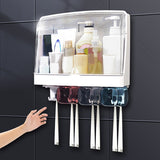 Large Toothbrush Holder Free Punch Mouthwash Holder Storage Set
