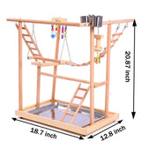 Bird Perches Nest Play Stand Gym Parrot Playpen Playstand Swing Bridge Wood Climb Ladders Wooden Conures Parakeet Macaw African