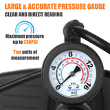 Detachable Bicycle Floor Pump 230PSI Bike Air Pump w Gauge Presta Schrader Valves Tire Inflator Ball Pump Cycling Air Inflator