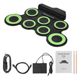 Electronic Drum Digital USB 7 Pads Roll up Drum Set Silicone Electric Drum Pad Kit With DrumStick Foot Pedal percussion