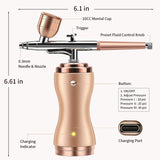 Dual-Action Airbrush with Compressor Easy Clean Air Brush Spray Gun for Cake Decoration Temporary Tattoos Car Graffiti Graphic