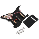 Black 3-Ply Sss Dual Rail Pickups Loaded Prewired Guitar Pickguards For 11 Hole Electric Guitar