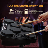 Quality Electronic Drum Compact Size USB Foldable Silicon Drums Set Digital Drum Kit 7-In-1 Portable Electronic Drum Kit US Plug