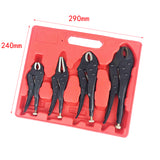 4Pcs Locking Pliers Gourd Mouth Straight Jaw Lock Mole Plier High Carbon Steel Wear Resistant Vise Grip Clamping Hand Tools