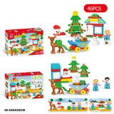 46Pcs Christmas  Large Particles Building Blocks City Tree Family DIY Christmas Bricks  Toys For Children Xmas Gifts New Year
