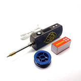 USB Adust 5-80W Electric Soldering Irons Wireless Mobile Portable Internal Heating Soldering Station 2500MAH 70*33*23MM Sliver