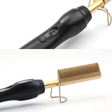 Hair Straightening Brush Straightener Flat Iron Smoothing Hot Heating Comb pressing Hair Straight Curling Iron electric Comb