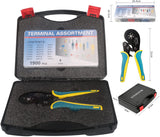 VXC9 16-6 Hexagonal Wire Crimper,Ratcheting&amp;Self-adjustable Crimping Plier Tool Set 0.08-16mm² 28-5AWG with 1900pcs Terminals