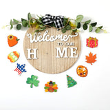 Hot Welcome Door Sign Interchangeable Seasonal Home Sign Rustic Farmhouse Decor Front Door Decor For Home