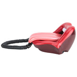 Home Phone Multi-Functional Red Large Tongue Shape Telephone Desk Corded Fixed Landline Phone Mouth Telephone for Home Hotel Use