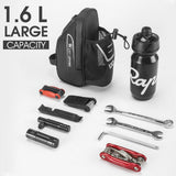 WEST BIKING 1.5L Large Bicycle Saddle Bag Portable Waterproof MTB Tail Pannier Bike Riding Rear Saddle Bag Water Bottle Holder
