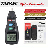 TASI TA8146C 2 in 1 Contact&amp;Laser Non-contact Digital Tachometer 2.5-99999RPM Photoelectric Rotation Speed Meter Memory Function