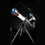 Telescope High Clear Astronomical Refracting Science Teaching Toy with 20X 30X 40X Magnification Eyepieces Tripod for Children