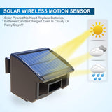 Meters Solar Wireless Driveway Alarm Outdoor Weather-Resistant Motion Sensor &amp; Detector DIY Security Alert System