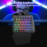 One Handed Gaming Keyboard Single Handed Mini Membrane Keyboard Professional Ultra-slim Wired Keyboard for PC Gamer