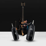 UHF Wireless Guitar System Set Black Rechargeable Wireless Transmission System for Electric Guitar Violin Bass Accessaries