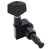 2set Guitar Sealed Small Peg Tuning Pegs Tuners Machine Heads for Acoustic Electric Guitar ( Black 6R&amp;Silver 6R )