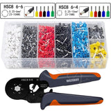 WOZOBUY Ferrule Crimping Tool Kit, HSC8 6-6/6-4 Pliers,For Tube Terminal Wire End Terminal,with 800/1900/2000 Pcs wWre Connector