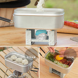 Outdoor Folding Alcohol Stove Furnace Portable Alcohol Burning Stove with 2 Bottles and Lunch Tin Box for Camping Hiking Picnic