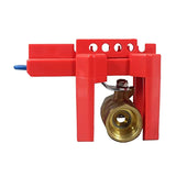 Ball Valve Locking, Adjustable Ball Valve Locking Device, Small, For 1/2Inch-2-1/2Inch Outer Pipe Diameter, Red