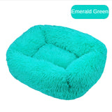 Pet Beds Long Plush Dog Bed Square Solid Color Puppy Beds Mat for Little Medium Large Pets Supplies Winter Warm Bed Cat Cushions
