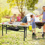 Outdoor Camping Table Storage Bag Foldable Storage Mesh Pocket Tableware Organizer for Camping Picnic Barbecue