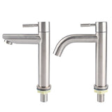 G1/2 Stainless Steel Bathroom Faucet Brushed Water Faucet Wash Basin Single Cold Water Tap Bathroom Accessories sink faucets