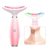 EMS Color Light Neck Beauty Instrument Warm Lift and Wrinkle Facial Massager neck beauty instrument