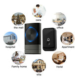 Wireless Doorbell Outdoor Smart Sonnette Waterproof Button with 1 Receiver Wireless Call Bell US Plug 160For
