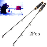 2PCS 60cm Winter fishing rod  Ice Fishing Rods carbon material Travel ferry Fishing Tackle Spinning pole
