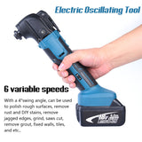Electric Oscillating Tool Lithium-ion Cordless Oscillating Renovator Tools 6 Gears of Speeds Adjustable with 4° Swing Angle