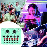 Bluetooth Live Sound Card 12 Kinds of Sound Effects Voice Converter for Live Singing Karaoke Home Audio and Video