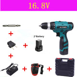 XLTOWN 16.8/21V electric screwdriver With 2 battery home cordless electric screwdriver hand drill lithium battery power tools