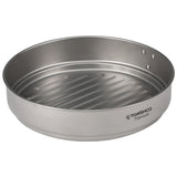 1100ml Titanium Fry Pan Ultralight Grill Frying Pan with Folding Handle for Outdoor Cooking Camping Hiking Backpacking