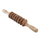 Wooden Nonslip Handle 8 Rollers Belly Back Health Massager