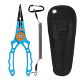 Aluminium Fishing Pliers Hook Remover Pliers Fish Holder Split Ring Tool Clip Clamp Line Cutters with Lanyard and Storage Bag