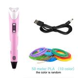 Hot 3D Pen DIY Printer Pen LED Painting PLA Filament Children Printing Pens For Designer Kids Drawing Pen Gifts Educational Toys