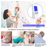 2022.Multifunction Air Quality Monitor for CO2 CO TVOC PM2.5 PM10 Indoor Air Quality Tester Real Time Data for Home Office Car