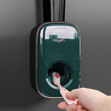 New Automatic Toothpaste Dispenser Wall Mount Bathroom Accessories Waterproof Toothpaste Squeezer Toothbrush Holder