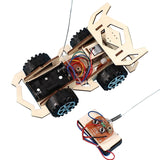 DIY RC Car Toys Assembly Wooden Building Vehicle Toys Racing Car Toy Scientific Experiment Model Kits Gift for Kids