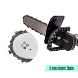 12 Inch Electric Chain Saw Angle Grinder DIY Converter Adapter Wireless Chainsaw Switch with Bracket Set for Woodworking