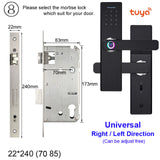 Wifi Tuya APP Electronic Door Lock Biometric Fingerprint 13.56mhz IC Card Password Mobile Phone Unlock Remotely Smart Home