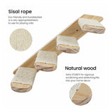 Wall-Mounted Cat Hammock Bed Cat Climbing Ladder Wood Stairs Pet Furniture Kitten Wall Shelf Cat Perch Wooden Scratching Rack